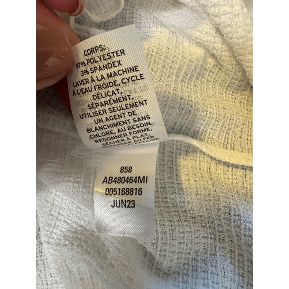 Abound Nordstrom's White Gauze Cropped Top Size XL Lettuce Raw Hems NWT - Picture 6 of 9